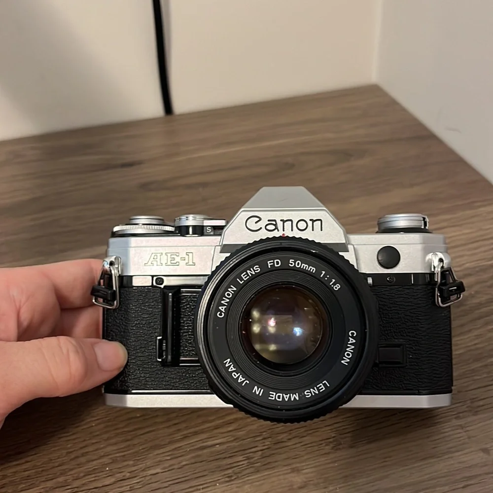 Canon AE-1 35mm Film Camera Silver and Black - Picture 2 of 4